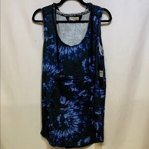 Jessica Simpson Blue Black Sleeveless Tank Top Dress